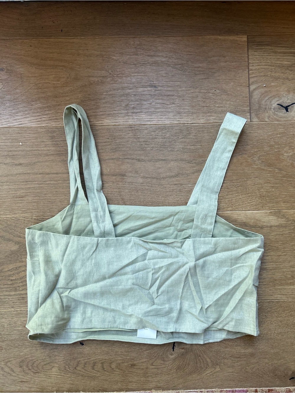 NWT Sage Green Linen Blend Cropped Tank - Picture 3 of 6